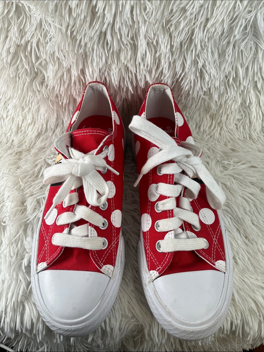 Disney Red Polka Dot Low-Top Sneakers with White Accents